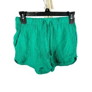 Stars Above Women’s Green Cotton Lounge Shorts Drawstring Size XS